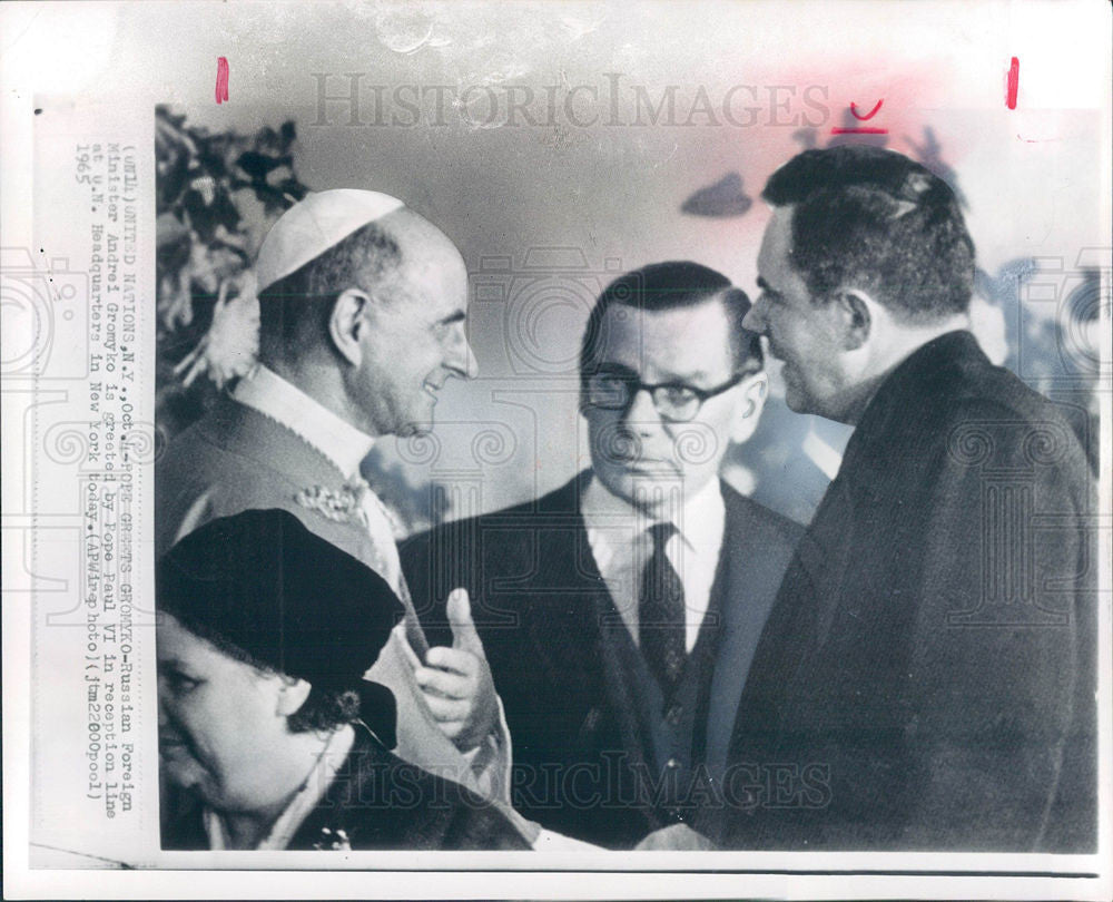 1965 Press Photo Pope Paul VI Andrei Gromyko - Historic Images