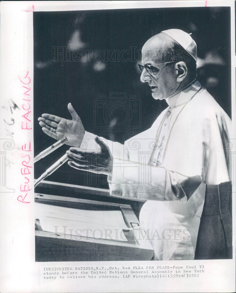 Press Photo Pope Paul VI priest 1 - Historic Images