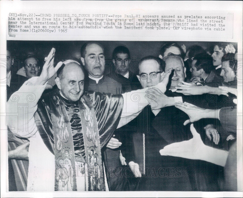 1965 Press Photo Pope Paul VI Rome International Center - Historic Images