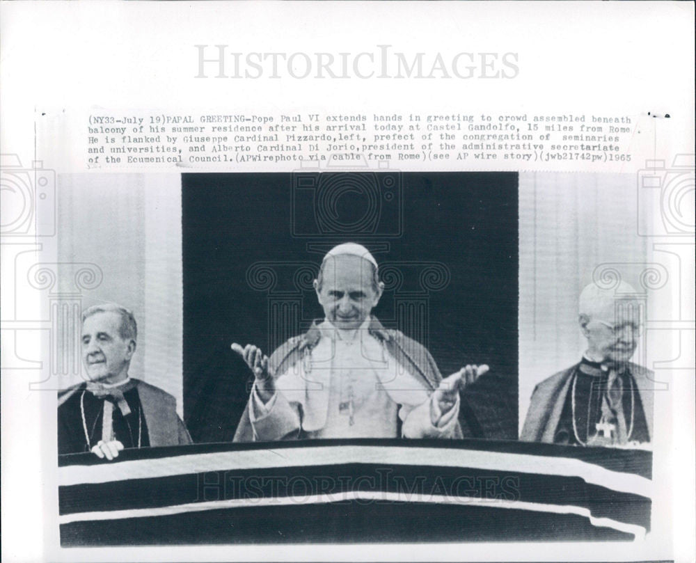 1965 Press Photo Pope Paul VI Catholic Church Vatican - Historic Images