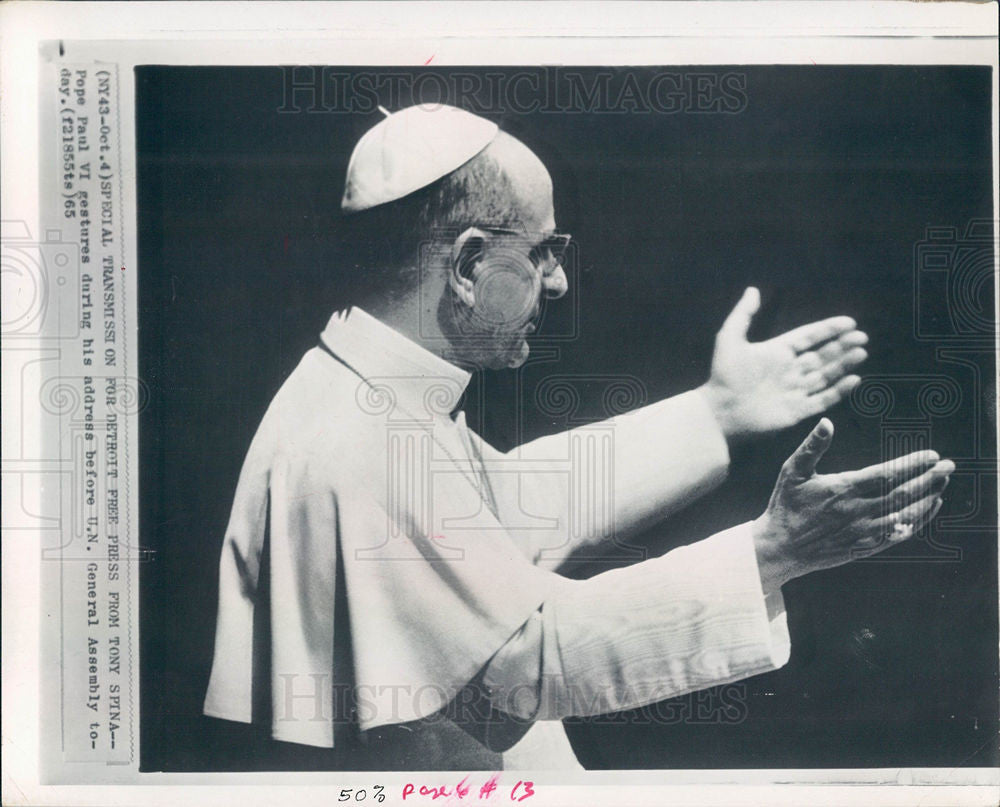 Press Photo Pope Paul VI priest - Historic Images