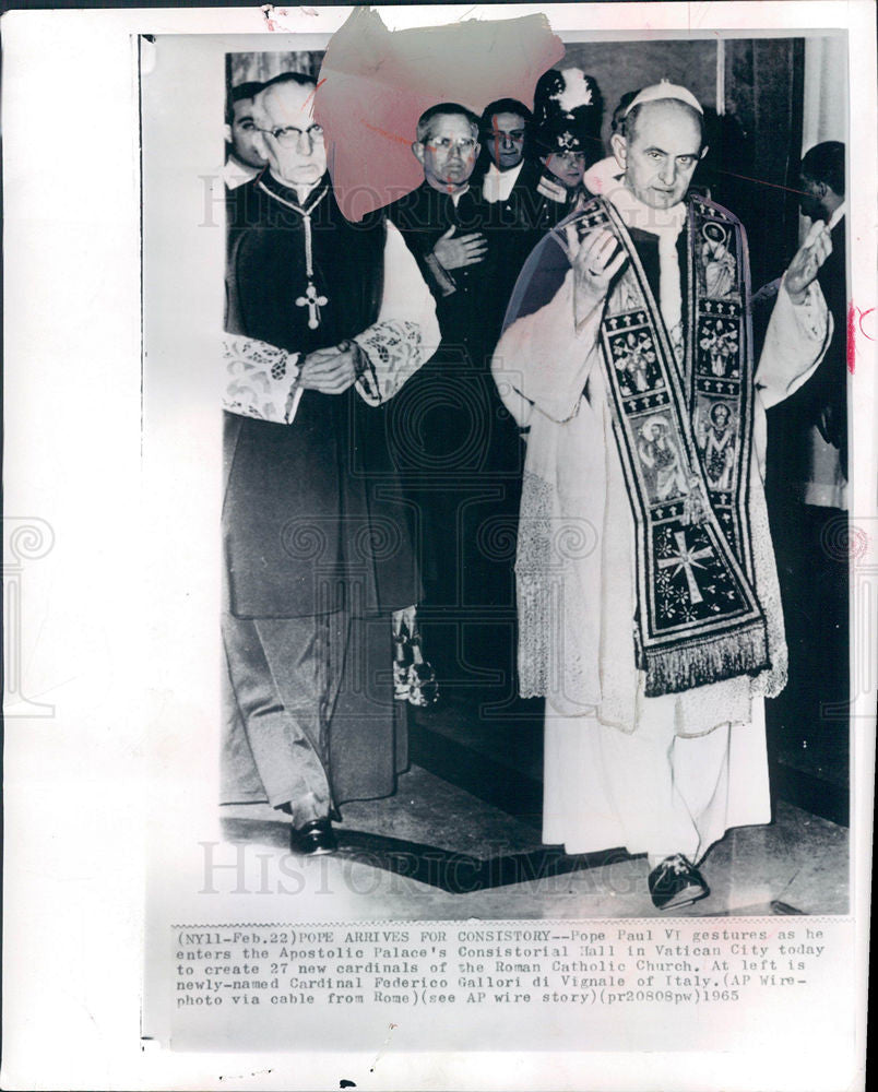 1965 Press Photo Paul VI Apostolic Palace 27 cardinals - Historic Images