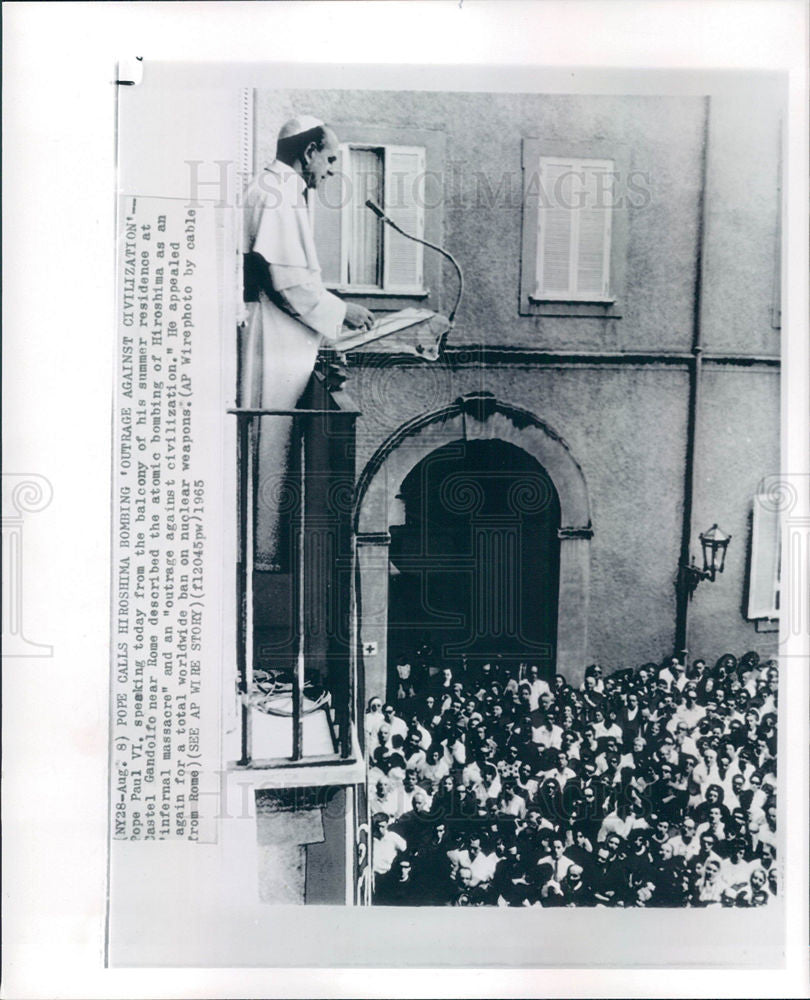 1965 Press Photo Pope Paul VI - Historic Images
