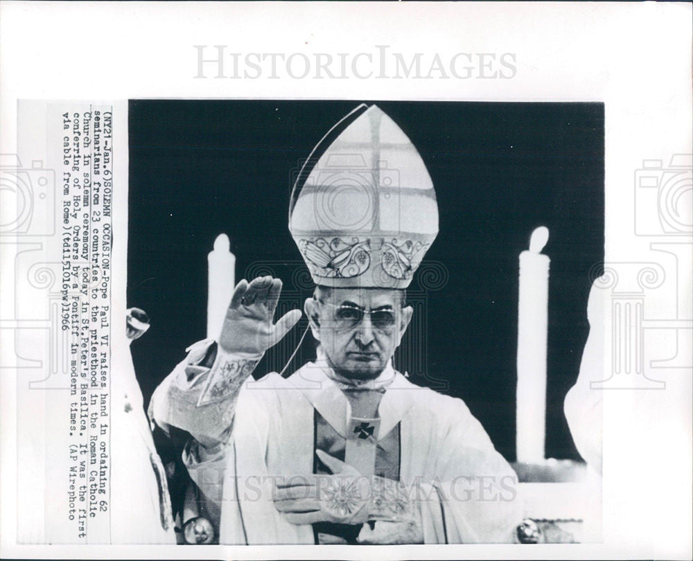 1966 Press Photo Pope Paul VI - Historic Images