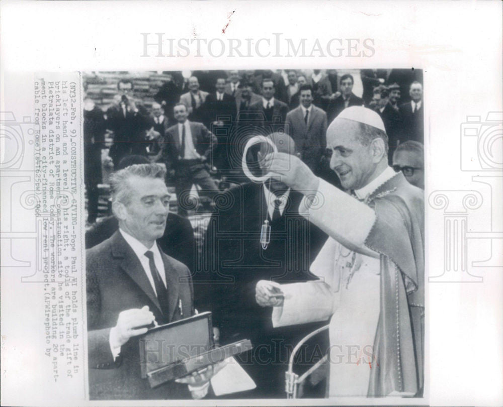 1966 Press Photo POPE PAUL VI Pietralata Rome - Historic Images