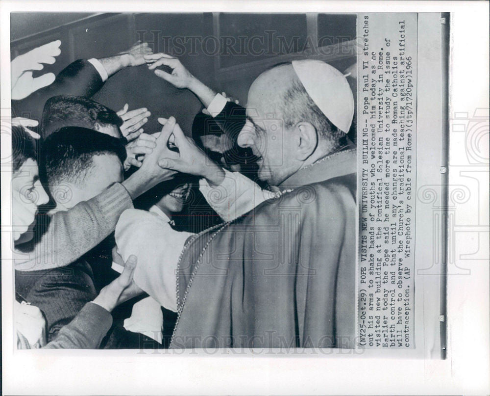 1966 Press Photo Pope paul VI pontifical univerity rome - Historic Images