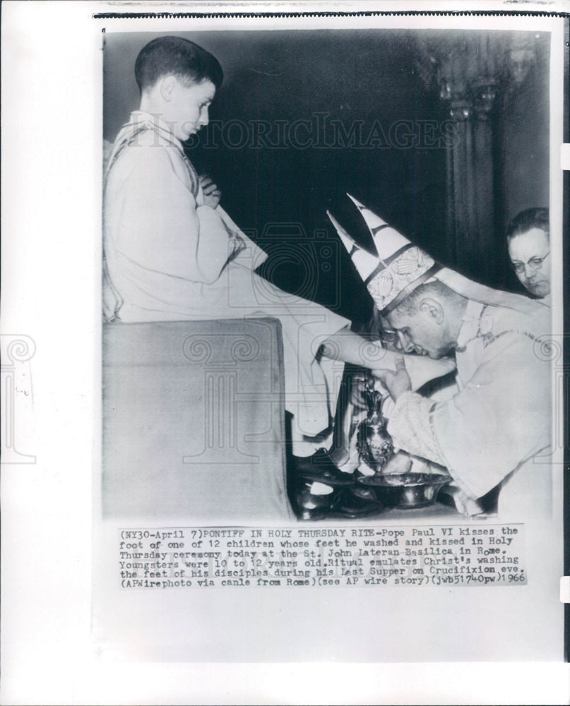 1966 Press Photo Pope Paul VI, St. John, Last Supper - Historic Images