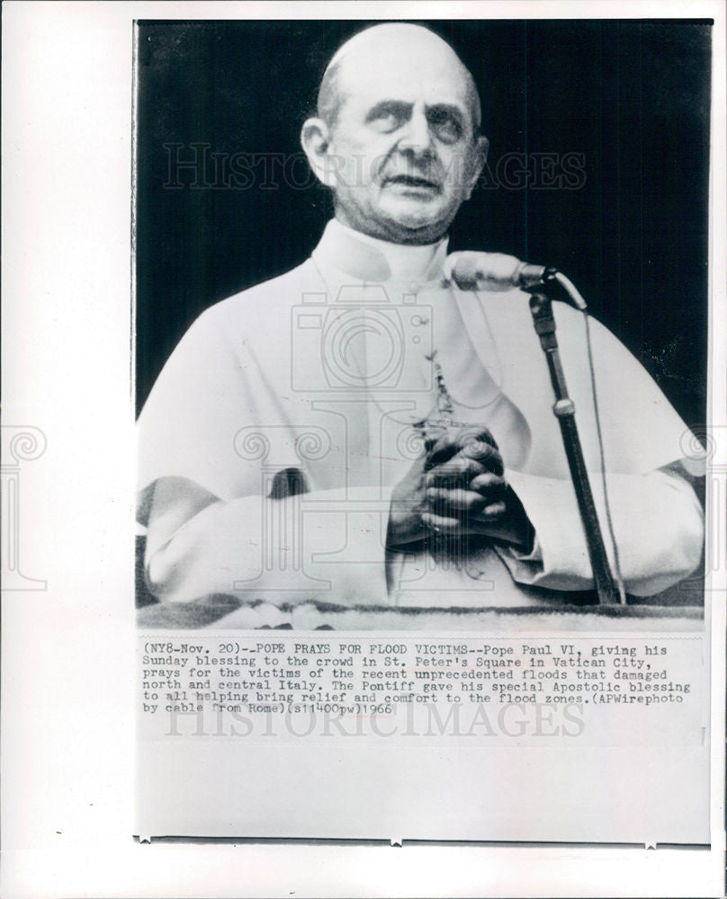 1966 Press Photo Pope Paul VI - Historic Images