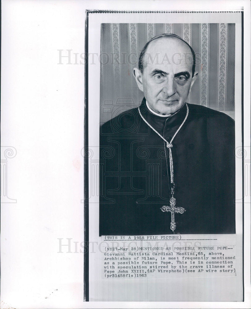 1963 Press Photo Giovanni Battista Cardinal Montini - Historic Images