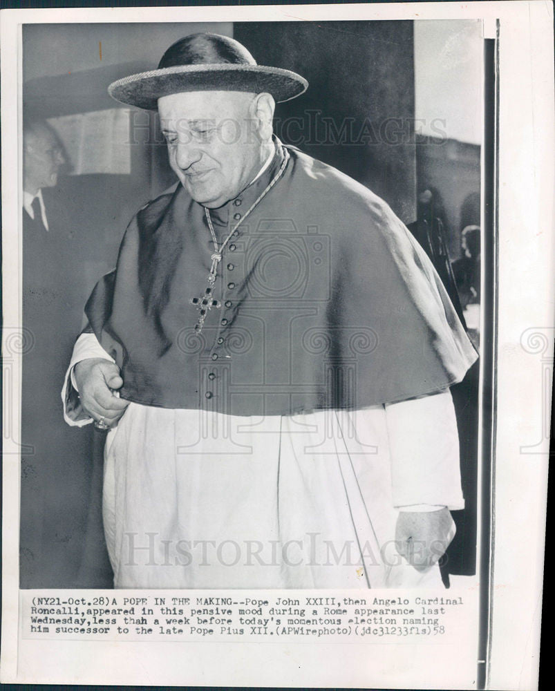 1958 Press Photo Pope John XXIII Rome Successor Pius - Historic Images