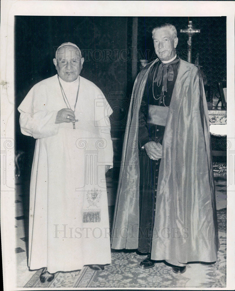 1959 Press Photo Pope John Bishop Donovan Detroit Rome - Historic Images