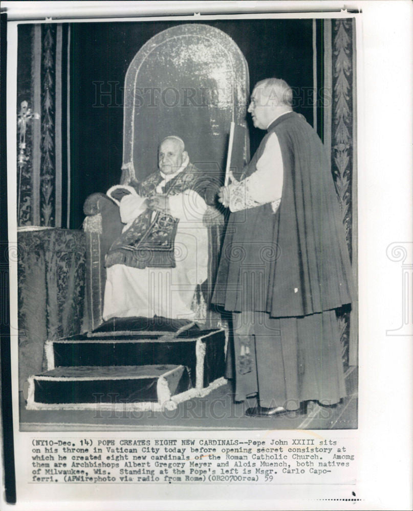 1959 Press Photo Pope John XXIII Catholic Church Rome - Historic Images