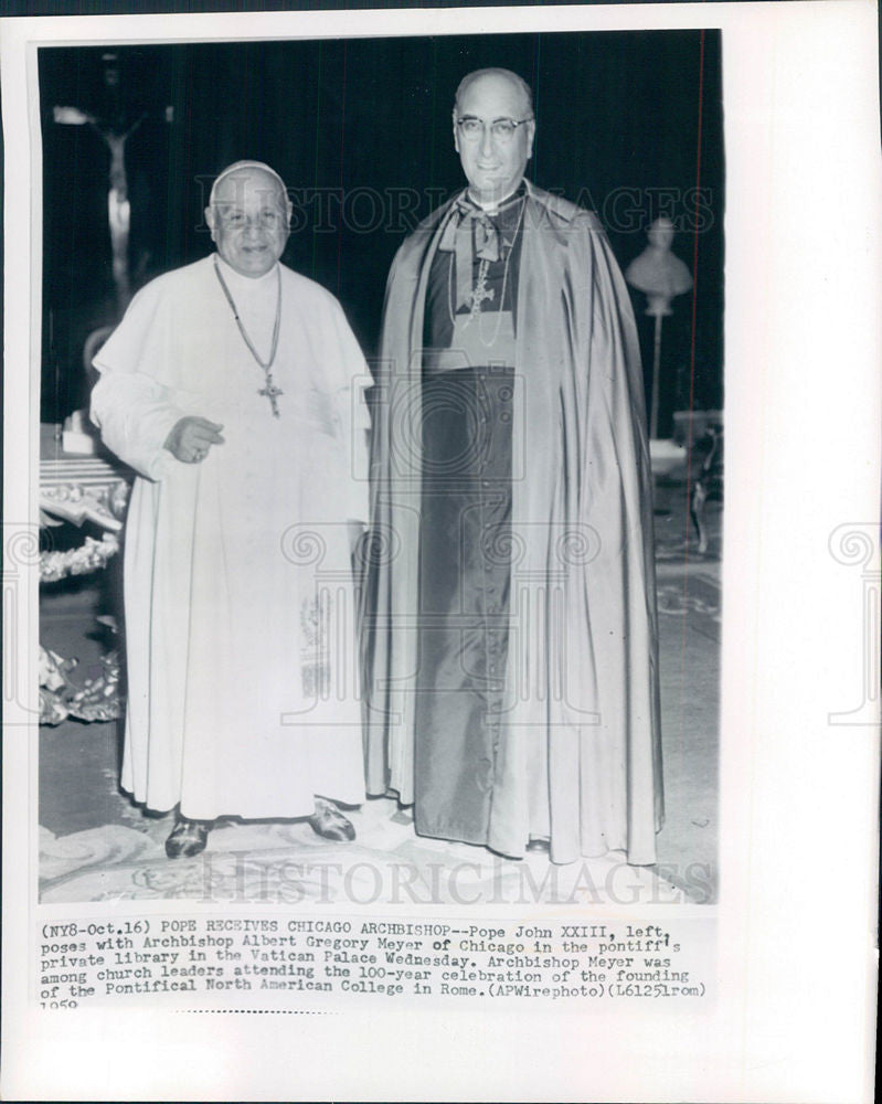 1950 Press Photo Pope John XXIII Archbishop Albert - Historic Images