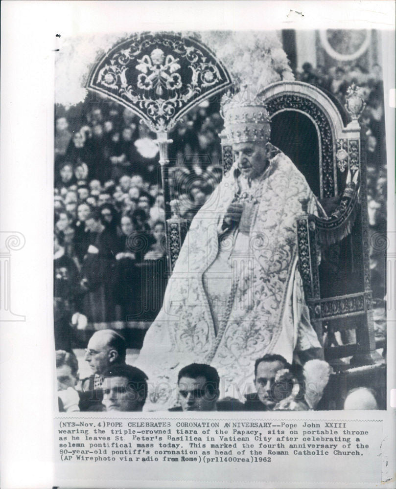 1962 Press Photo Pope John Mass Roman Catholic Church - Historic Images