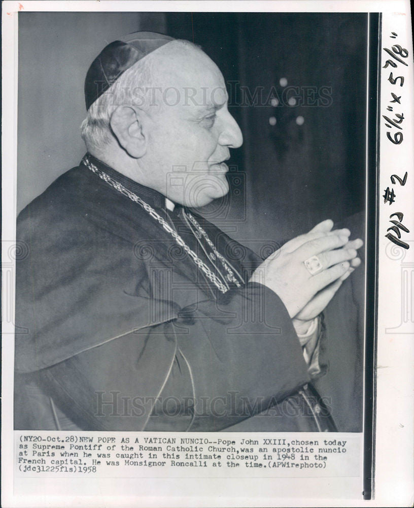 1958 Press Photo new pope John XXIII roman catholic - Historic Images