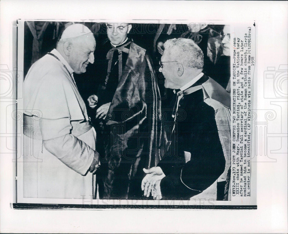 1958 Press Photo Pope John XXIII Sovereign - Historic Images