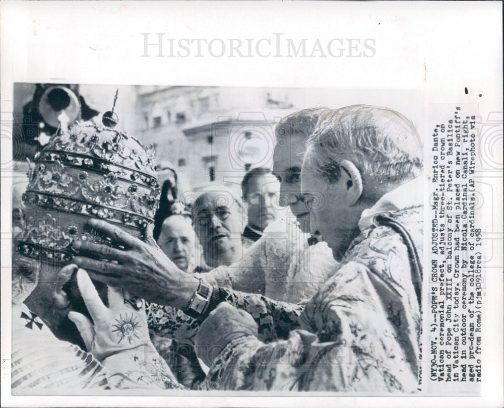 1958 Press Photo Pope John XXIII Catholic Church Rome - Historic Images