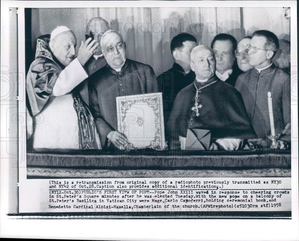 1958 Press Photo Pope John XXIII - Historic Images