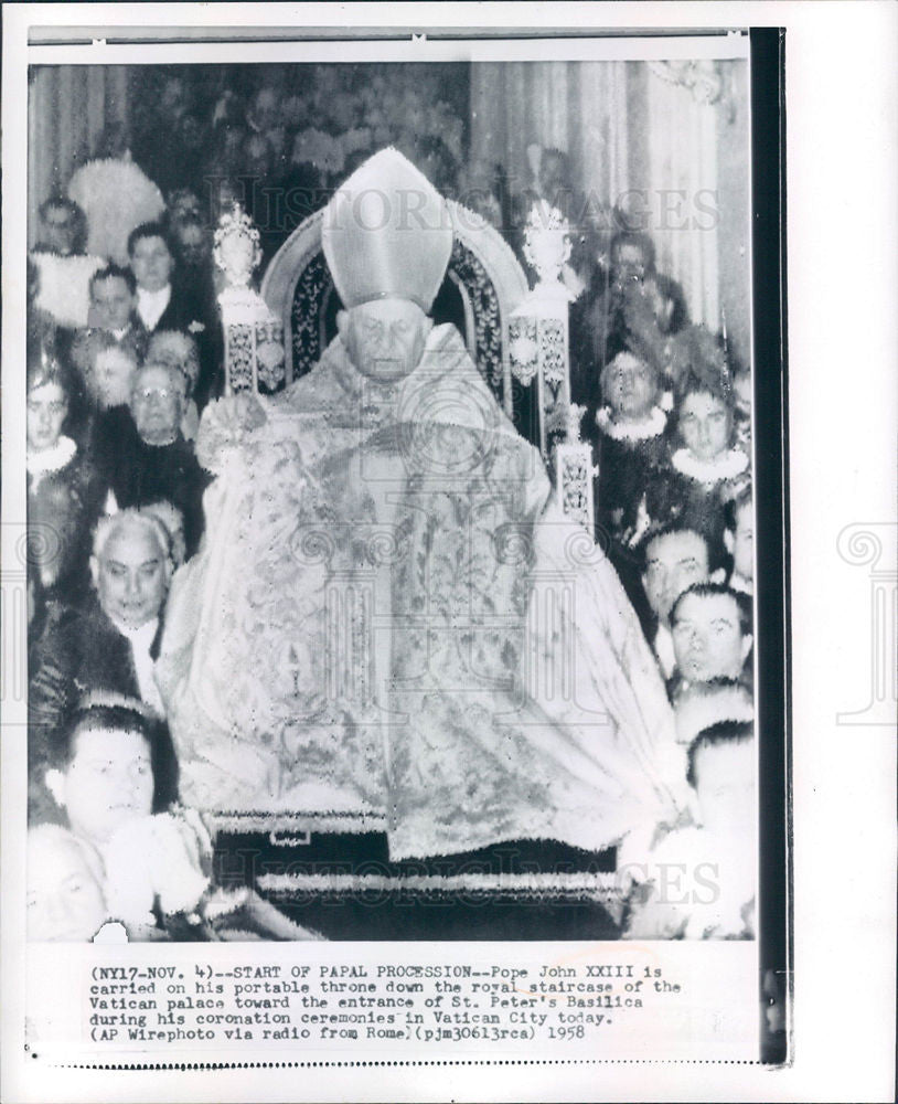 1958 Press Photo Pope john XXIII - Historic Images