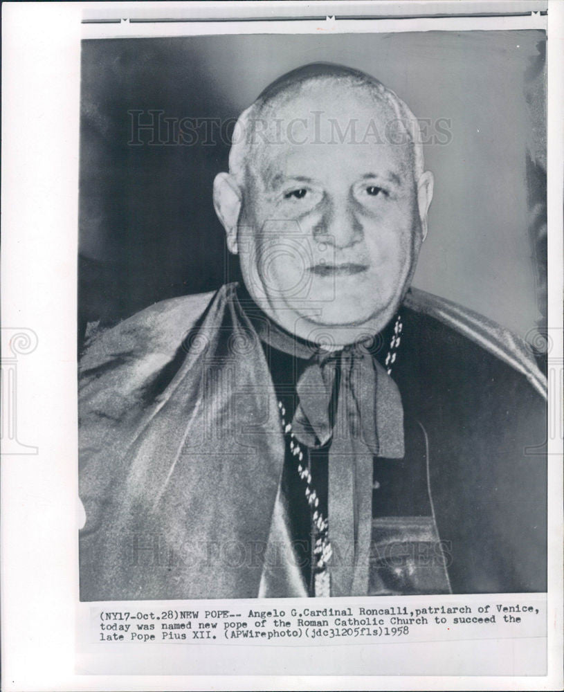 1958 Press Photo Angelo Roncalli Venice Pope John 23 - Historic Images