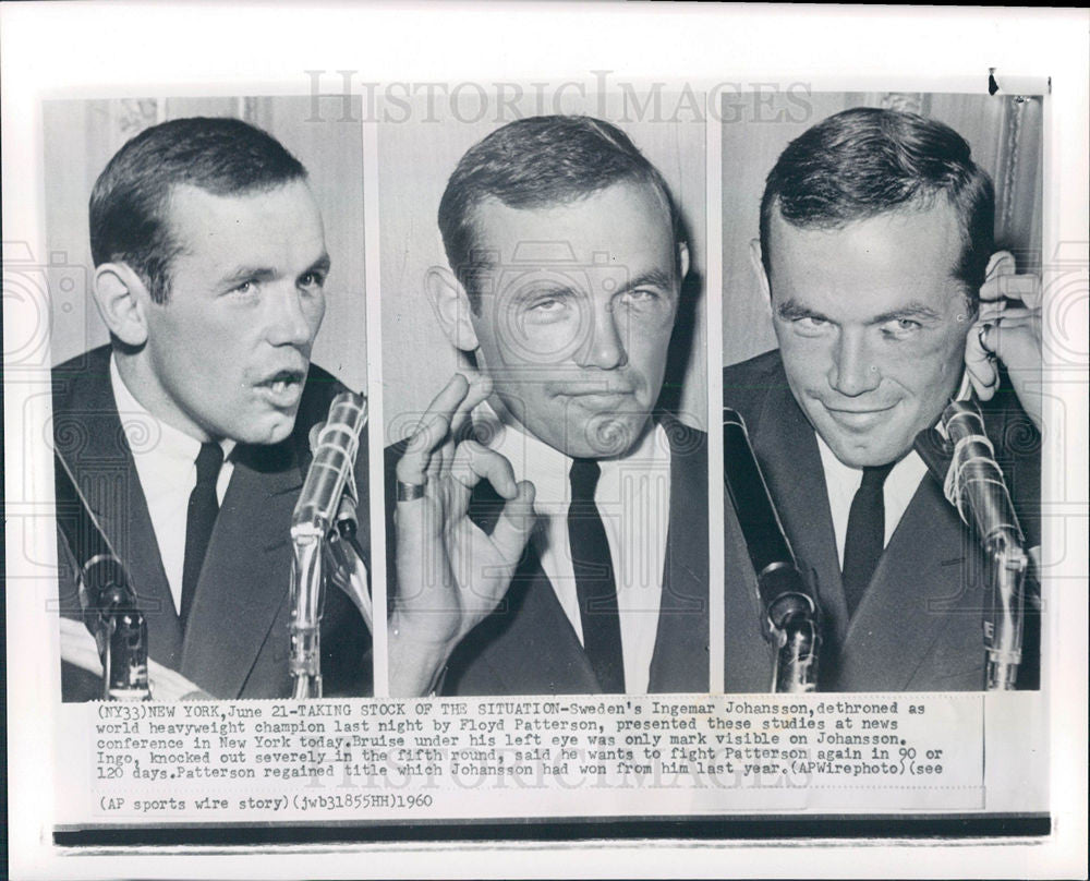 1960 Press Photo Ingemar Johns son Sweden champion - Historic Images