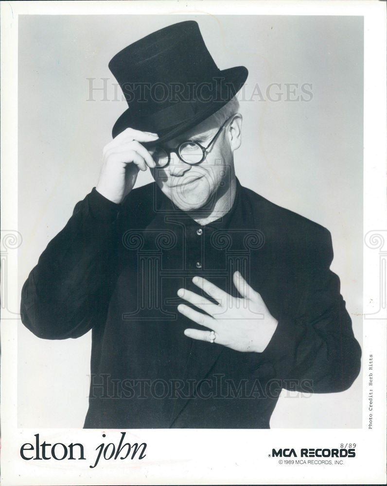 1989 Press Photo Elton John  English singer songwriter - Historic Images