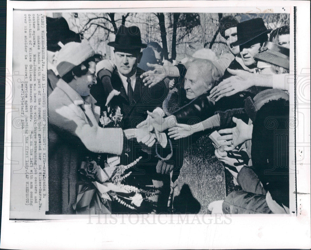 1964 Press Photo Mrs. Lyndon B. Johnson - Historic Images