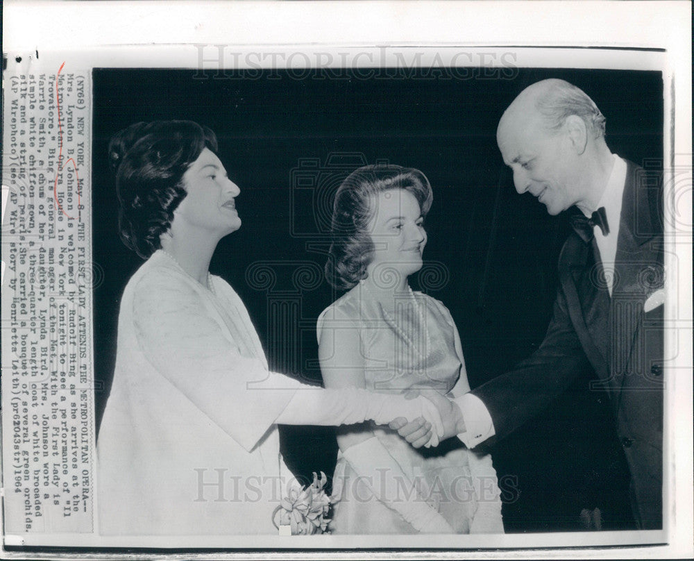 1964 Press Photo Mrs Lyndon B. Johnson - Historic Images