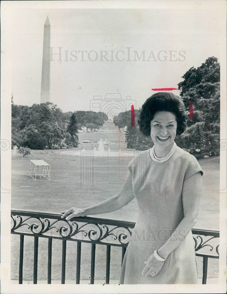 1966 Press Photo Mrs.LYNDON B. JOHNSON White House - Historic Images