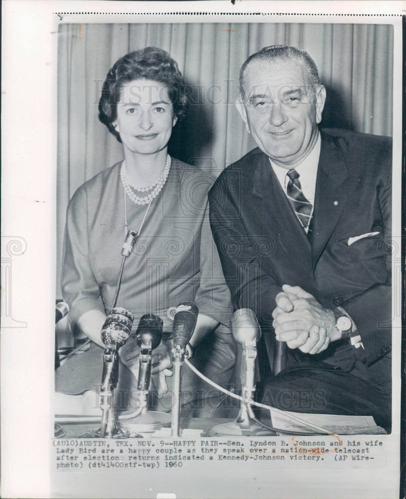 1960 Press Photo Lyndon B Johnson Mrs. Johnson - Historic Images