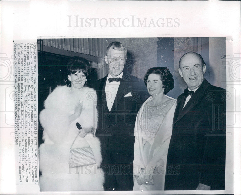 1965 Press Photo Mrs.Lyndon B. Johnson lady bird - Historic Images