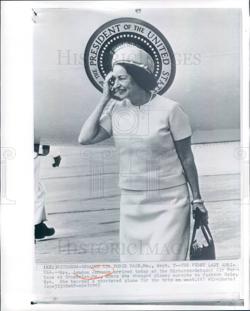 1965 Press Photo Lady Bird Johnson Richards-Gebauer - Historic Images