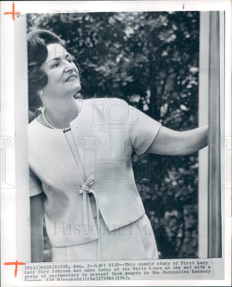 1965 Press Photo Lady Bird Johnson former First Lady - Historic Images