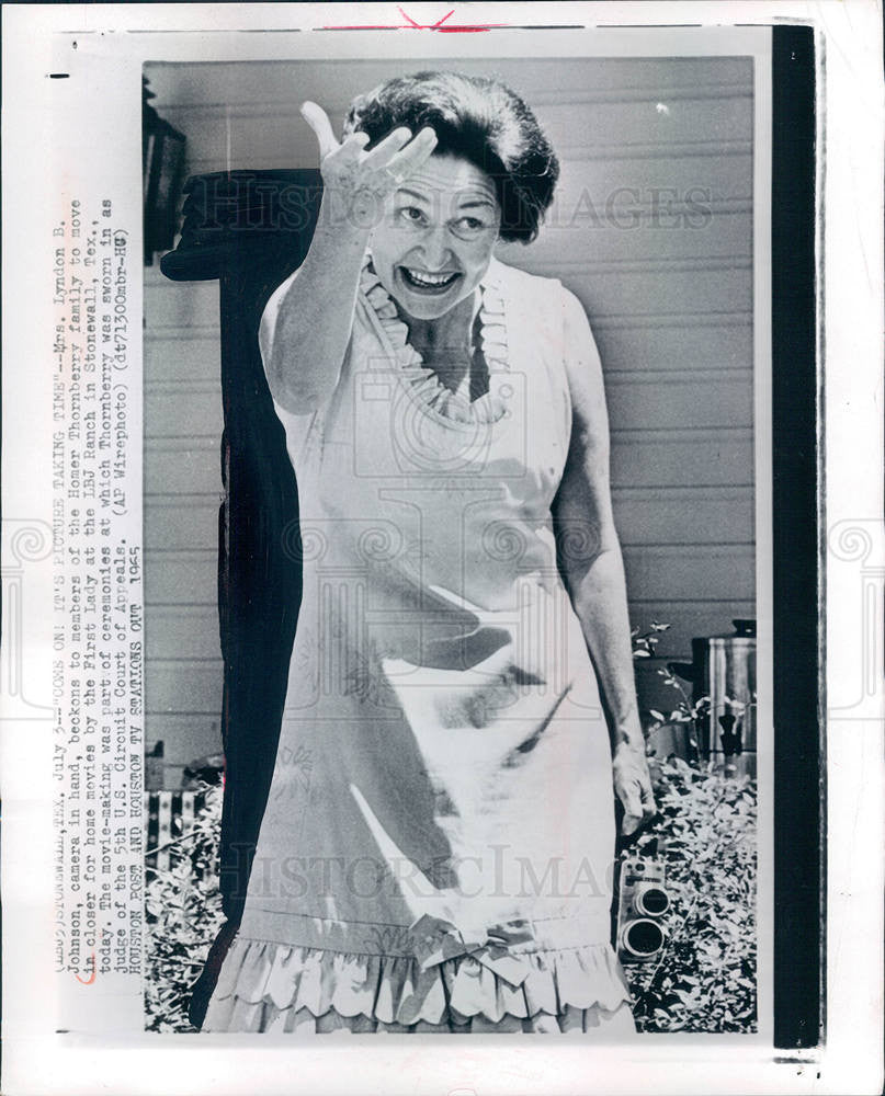 1965 Press Photo Mrs. Lyndon Johnson First Lady of U.S. - Historic Images