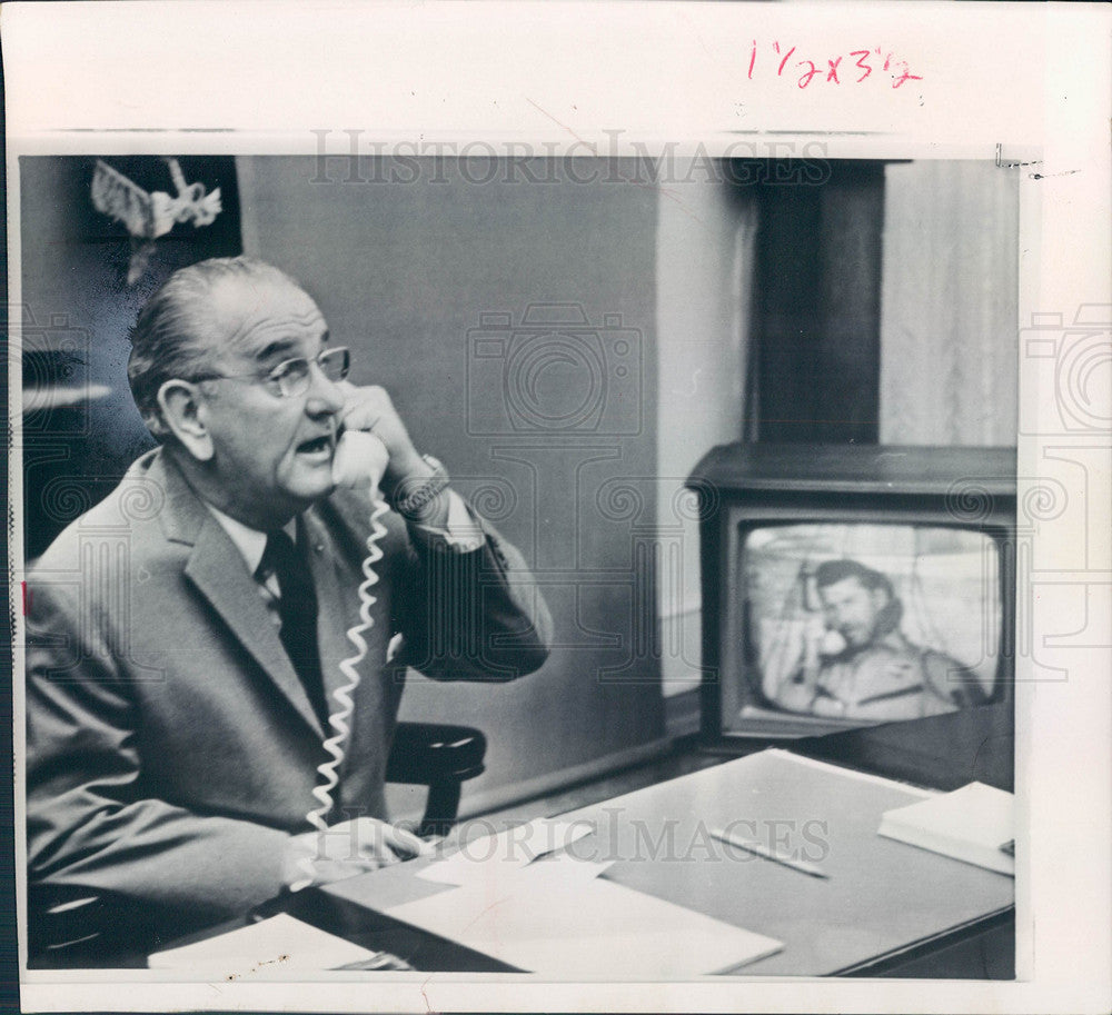 1968 Press Photo Lyndon B.Johnson President USA - Historic Images