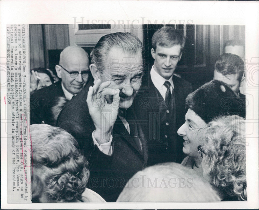 1968 Press Photo President Lyndon Johnson Washington - Historic Images