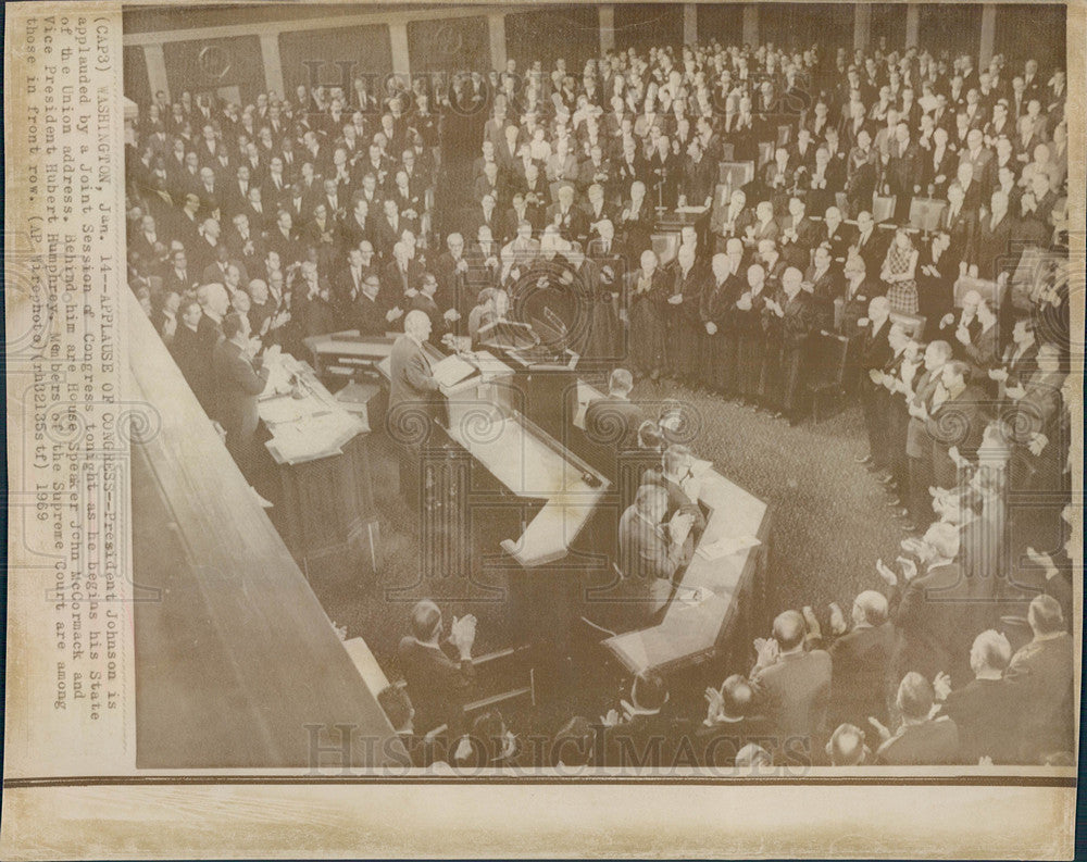 1969 Press Photo President Johnson State of the Union - Historic Images