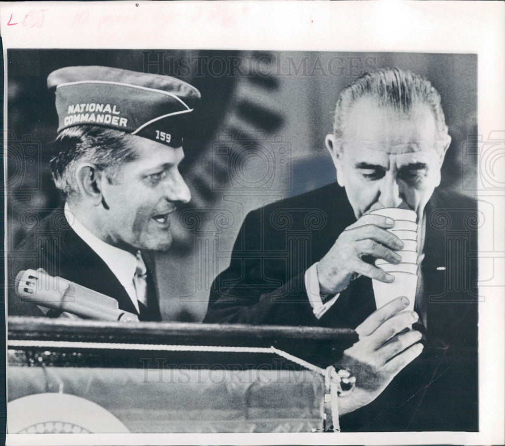 1968 Press Photo President Johnson Legion convention. - Historic Images