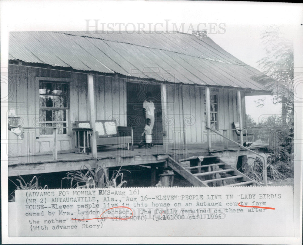 1965 Press Photo autauga county lyndon johnson house - Historic Images