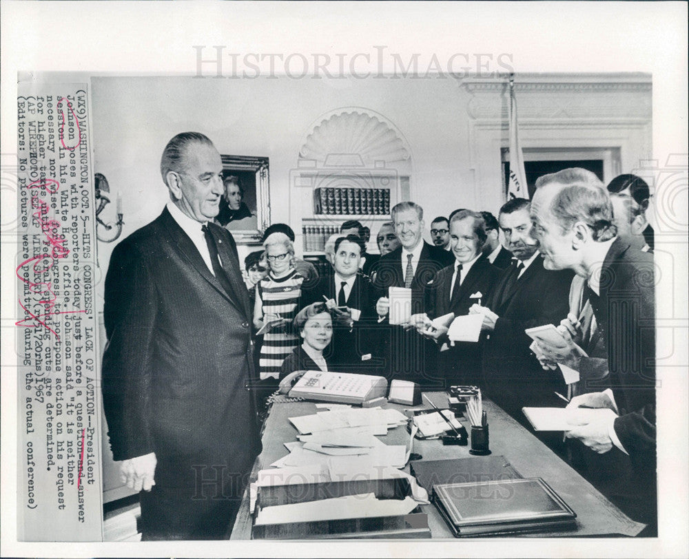 1967 Press Photo lyndon johnson tax hike federal - Historic Images