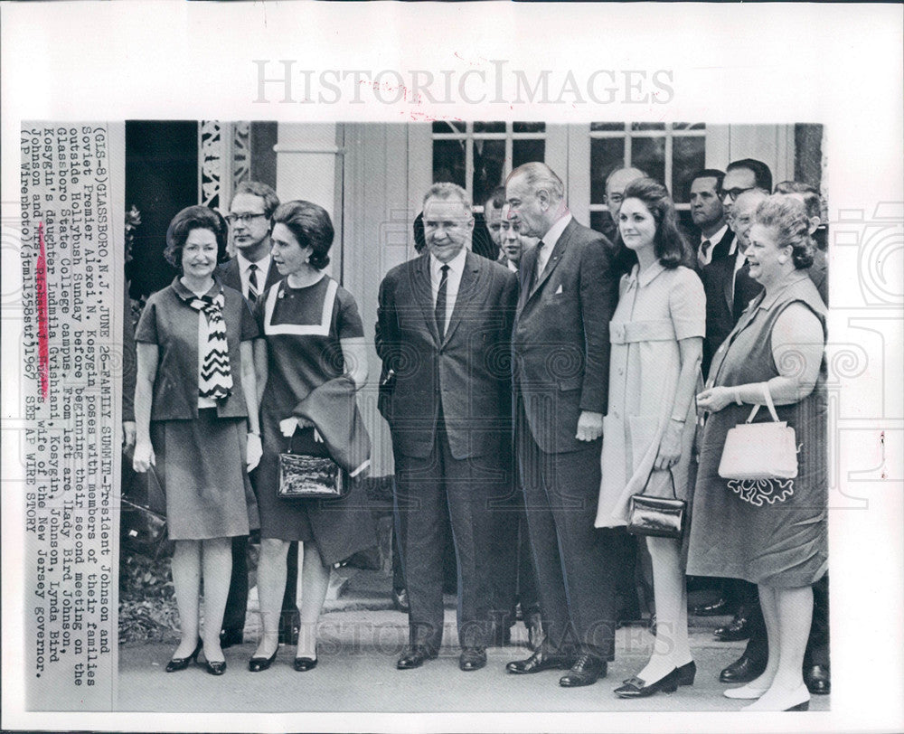 1967 Press Photo Johnson family Alexei Kosygin daughter - Historic Images