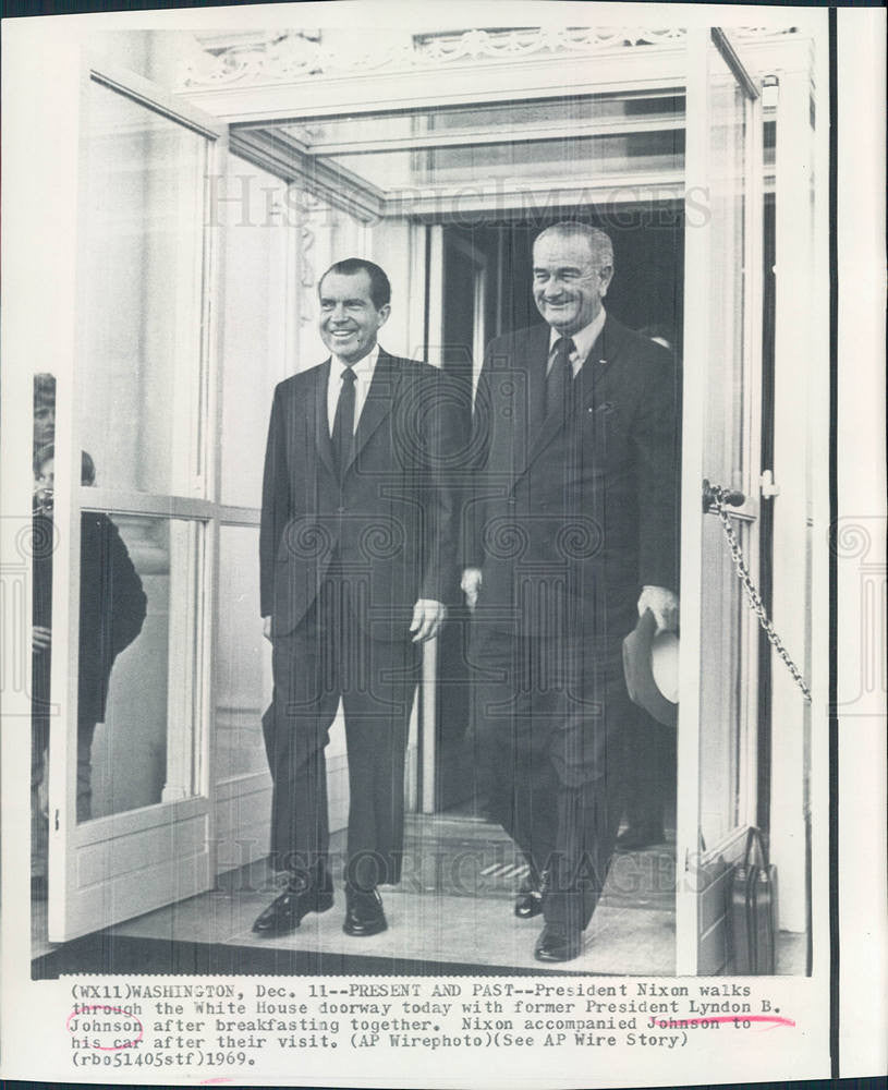 1969 Press Photo Lyndon B. Johnson 36th President U.S. - Historic Images