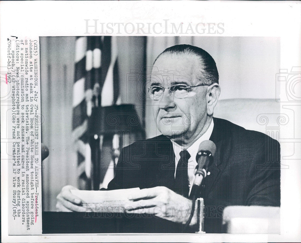 1967 Press Photo Lyndon Baines Johnson President us - Historic Images