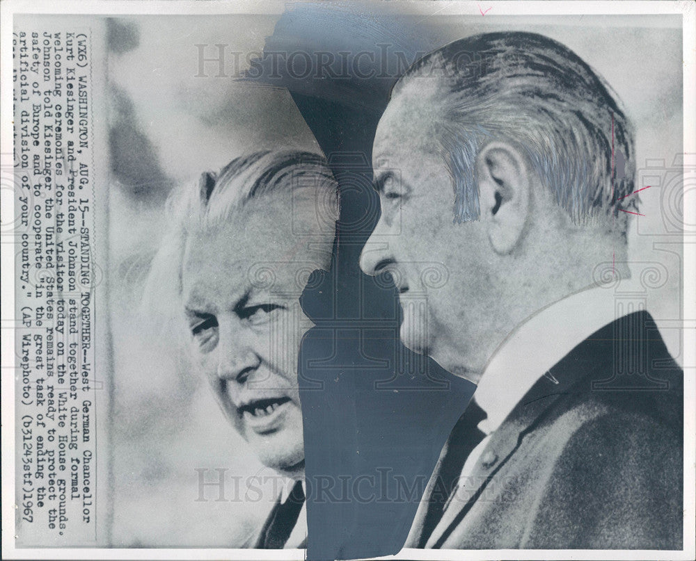 1967 Press Photo Kurt Kiesinger West German Chancellor - Historic Images