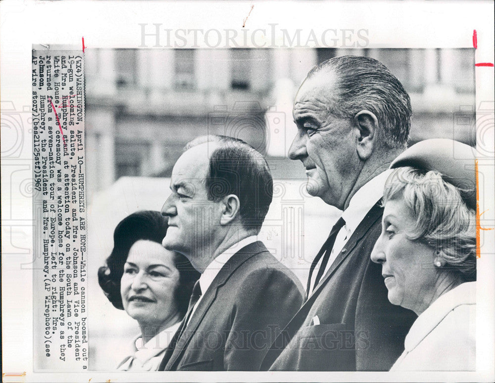 1967 Press Photo US President Johnson Humphrey - Historic Images