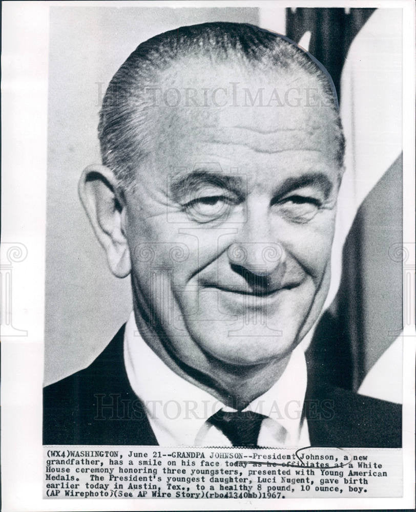 1967 Press Photo President Johnson - Historic Images