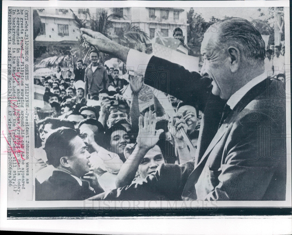 1966 Press Photo Lyndon B. Johnson President - Historic Images