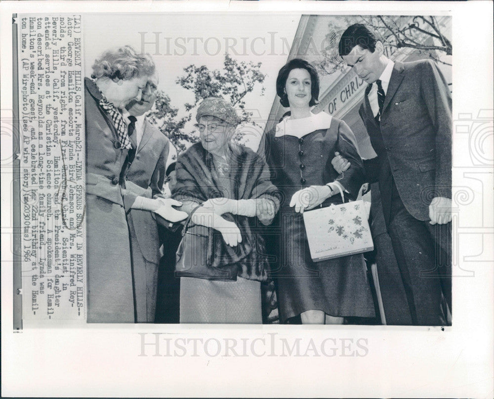 1966 Press Photo Lynda Bird Johnson Actor George - Historic Images