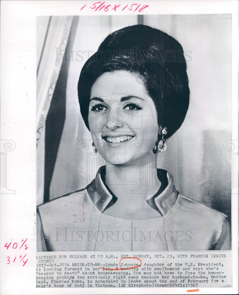 1967 Press Photo Lynda Johnson daughter U.S President - Historic Images