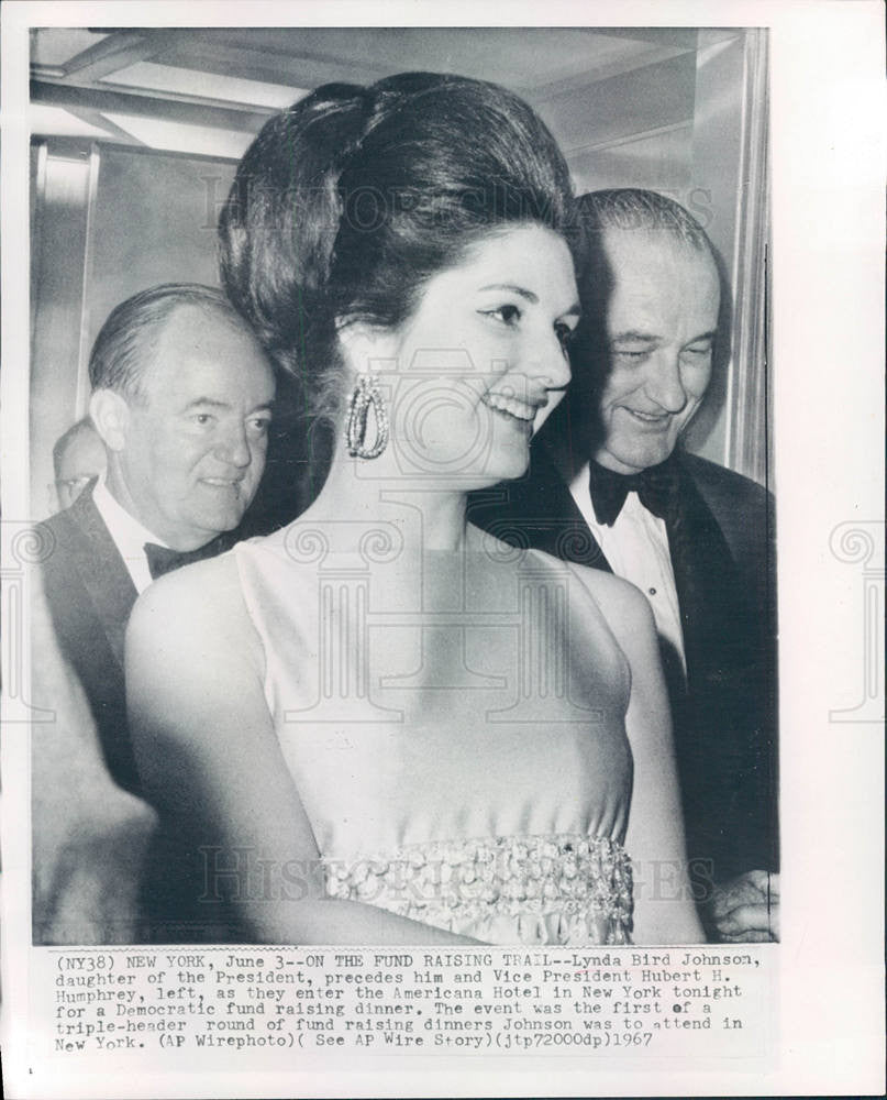 1967 Press Photo Lynda Bird Johnson Democratic - Historic Images